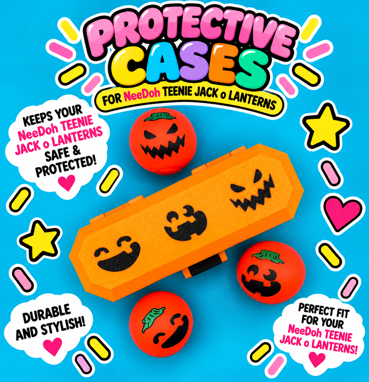NeeDoh Teenie Jack o Lantern Triple Case